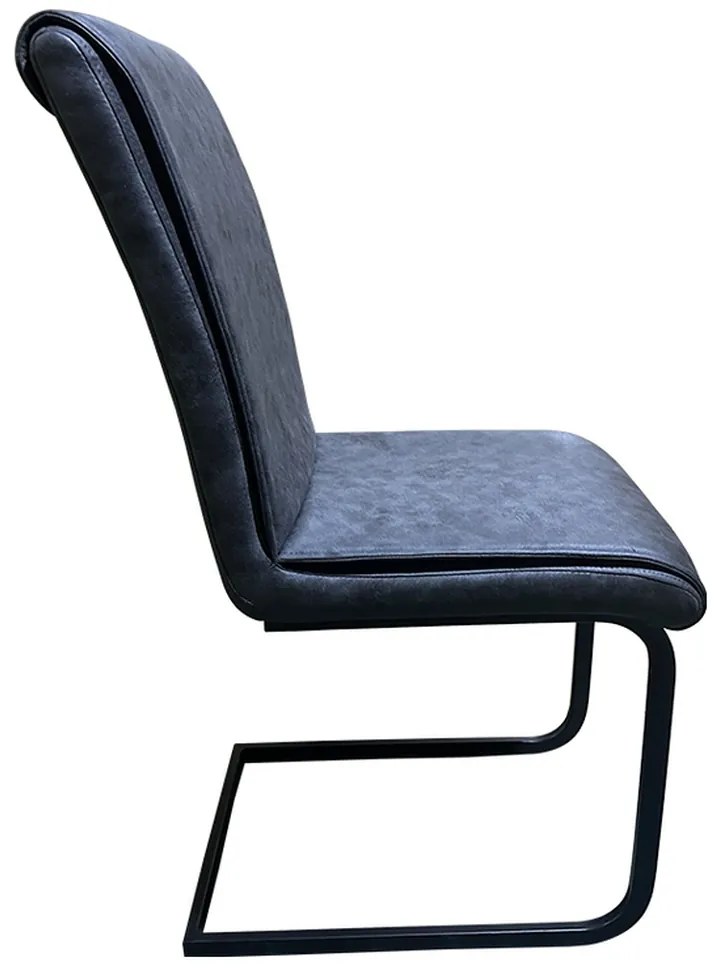 Καρέκλα Τραπεζαρίας ArteLibre ESTRELLA Γκρι/Μαύρο PU/Μέταλλο 43x56x95cm