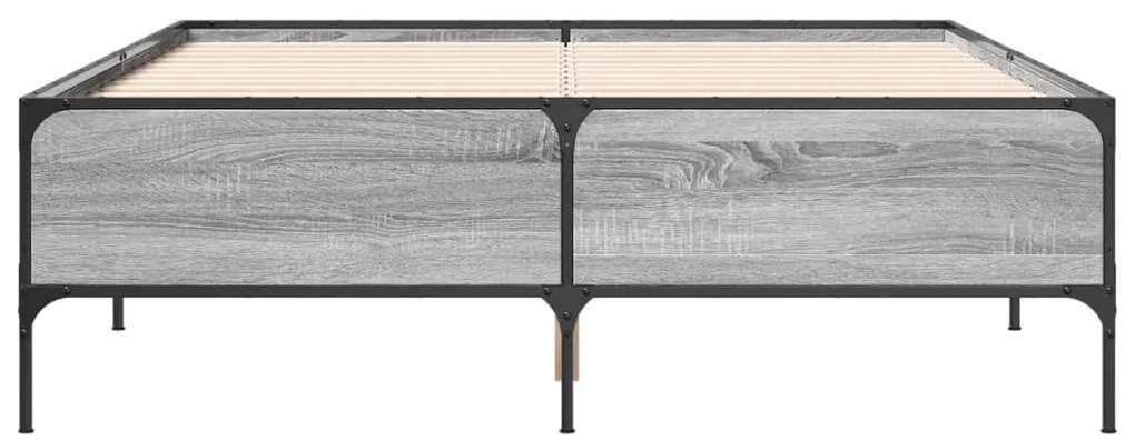 vidaXL Πλαίσιο Κρεβατιού Γκρι Sonoma 120x200 εκ. Επεξ. Ξύλο &amp; Μέταλλο
