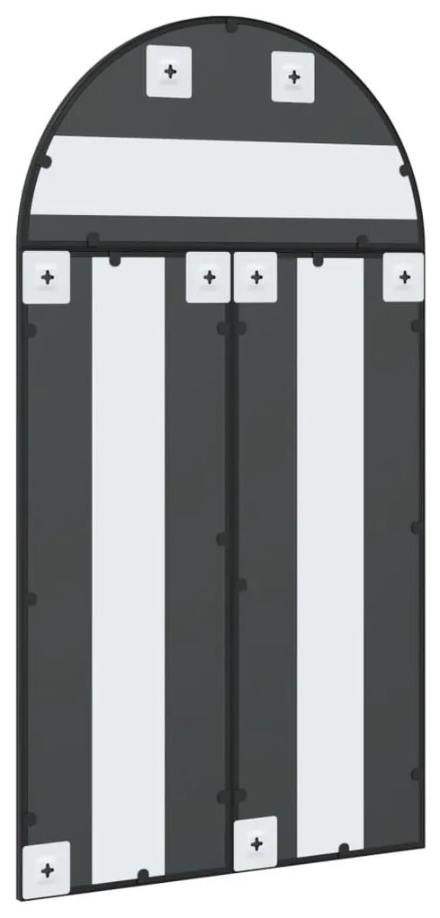 vidaXL Καθρέφτης Τοίχου Αψίδα Μαύρος 60 x 110 εκ. από Σίδερο