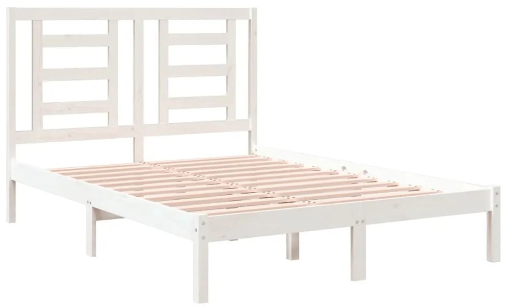 vidaXL Πλαίσιο Κρεβατιού Λευκό 120x190 εκ. Μασίφ Ξύλο Small Double