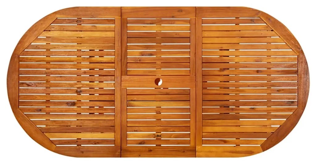 vidaXL Τραπέζι Κήπου (150-200) x 100 x 75 εκ. από Μασίφ Ξύλο Ακακίας