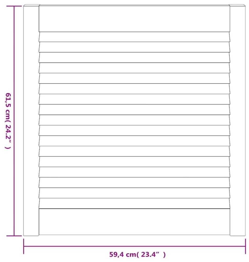 vidaXL Πορτάκια με Περσίδες 2 Τεμ. 61,5x59,4 εκ. από Μασίφ Ξύλο Πεύκου