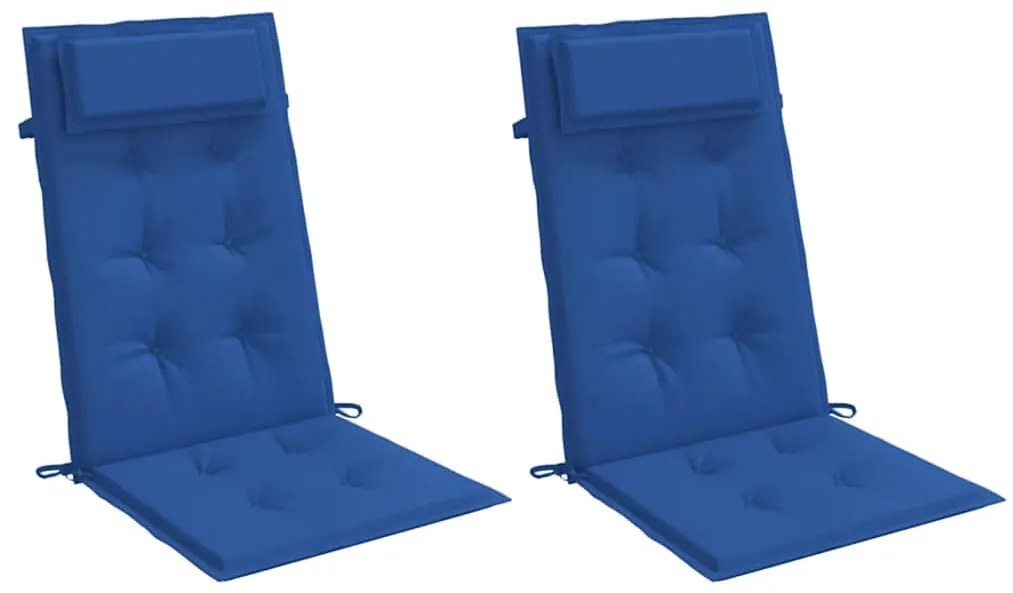 vidaXL Μαξιλάρια Καρέκλας με Πλάτη 2 τεμ. Μπλε Ρουά από Ύφασμα Oxford