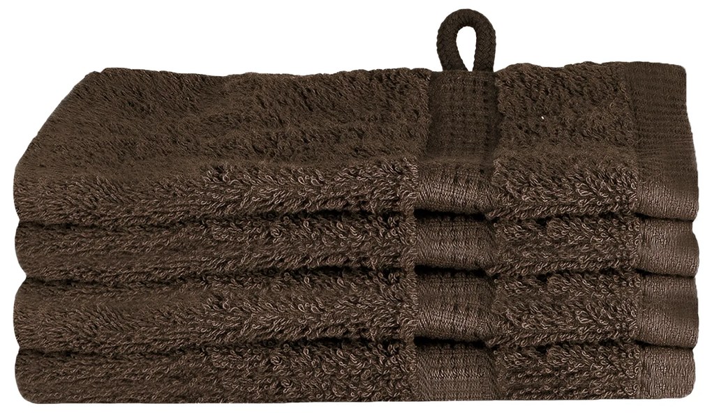 vidaXL Πετσέτες 4 pcs Καστανό 15 x 21 cm Βαμβάκι