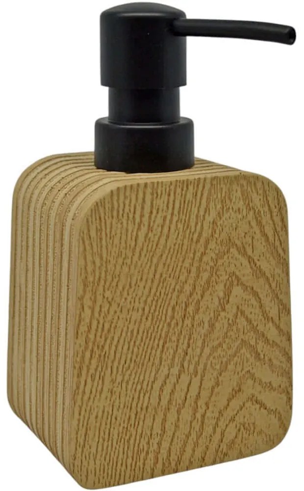 Δοχείο Κρεμοσάπουνου 841707 7,8x6,2x16,2cm Wood Effect Natural Ankor Πολυέστερ
