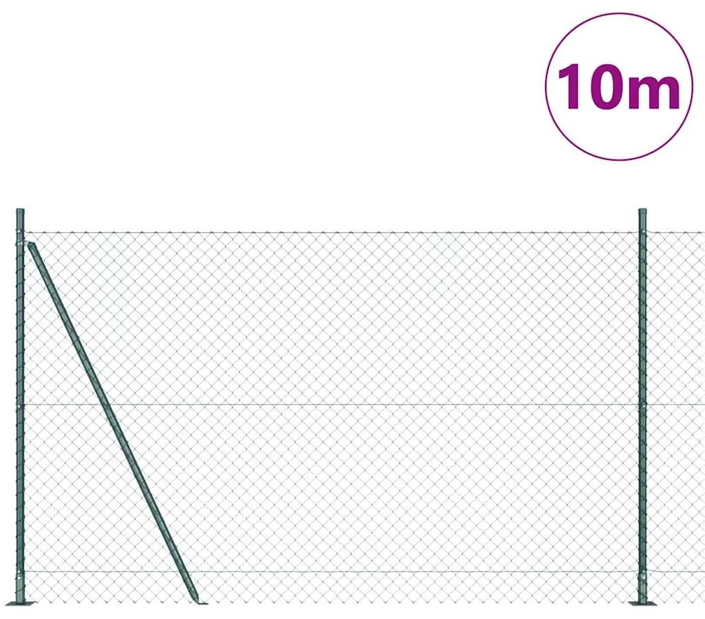 vidaXL Φράκτης από αλυσίδα με στύλους Ασημί 10 x 1.4 μ Ατσάλι
