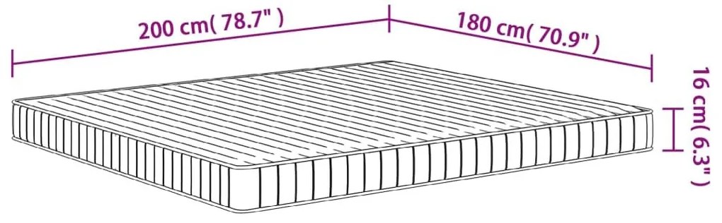 Στρώμα Αφρού Medium Soft 180x200 εκ. - Λευκό