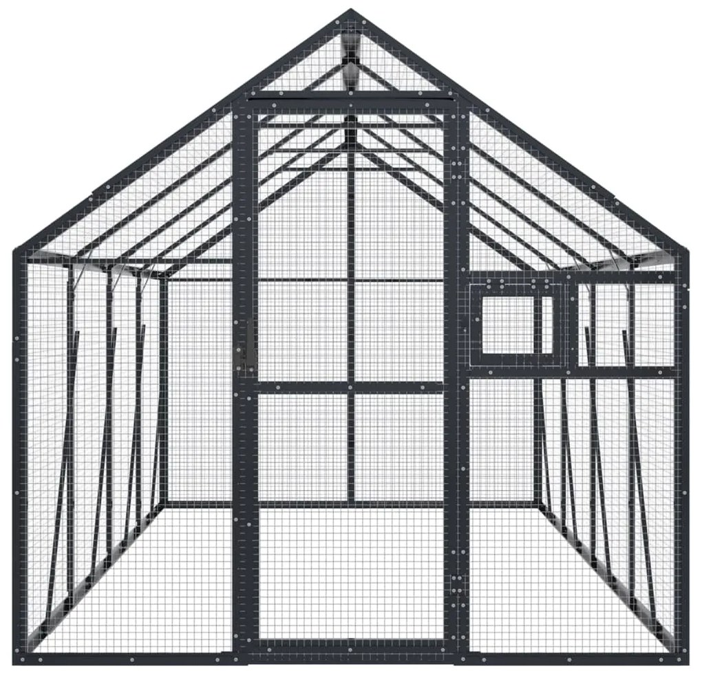 vidaXL Κλουβί Ανθρακί 1,79 x 4 x 1,85 μ. από Αλουμίνιο