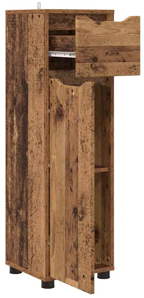 vidaXL Ντουλάπι Μπάνιου με συρτάρι Παλιό Ξύλο 30,5 x 30 x 101 εκ