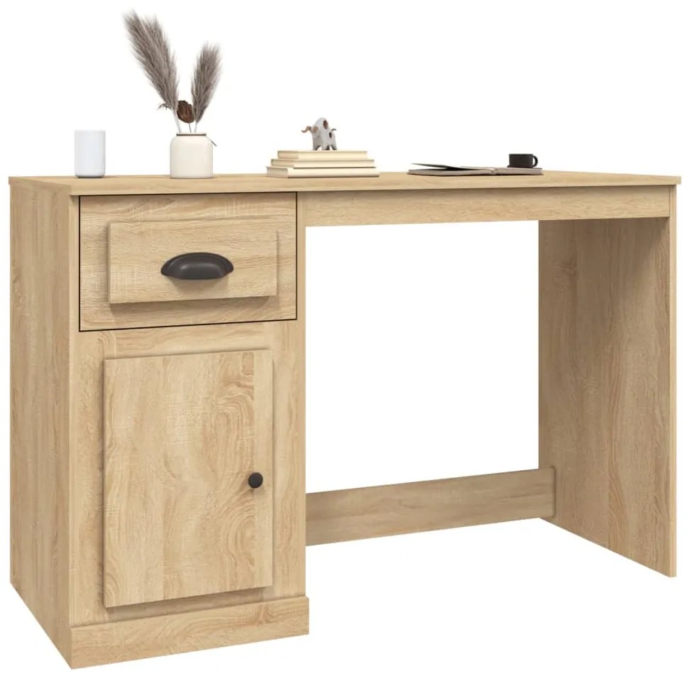 vidaXL Γραφείο με Συρτάρι Sonoma δρυς 115x50x75 εκ. Επεξεργασμένο Ξύλο