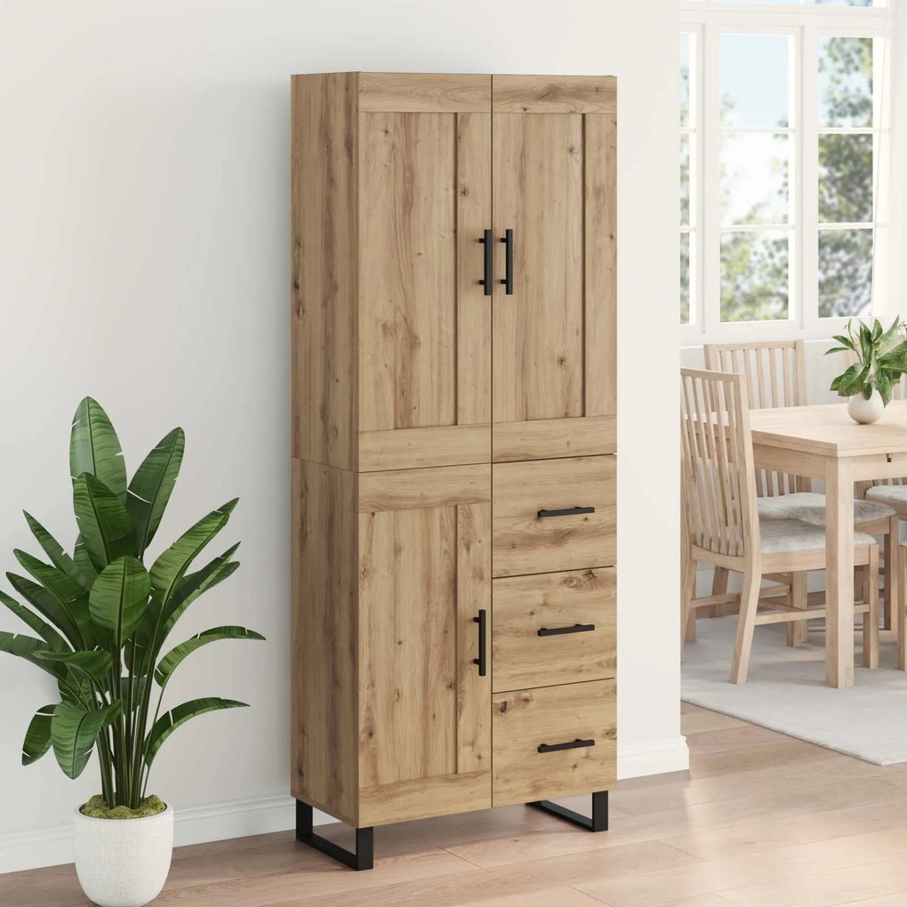 vidaXL Highboard Artisan Oak 69,5 x 34 x 180 εκ. Επεξεργασμένο ξύλο