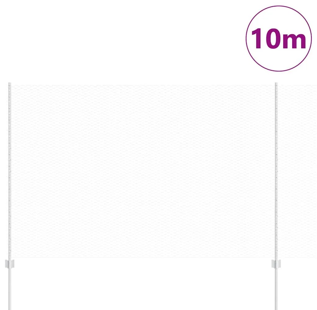 vidaXL Φράχτης με Στήλες. Ασημί 1.5 x 10 m Ατσάλι