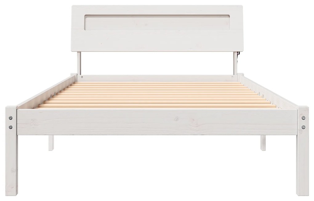 vidaXL Σκελετός Κρεβατιού Λευκό 90 x 190 cm Μασίφ ξύλο πεύκου