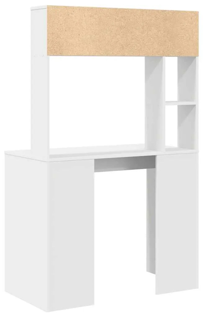 vidaXL Γραφείο με ράφι Λευκό 91 x 50 x 149 εκ Επεξεργασμένο ξύλο