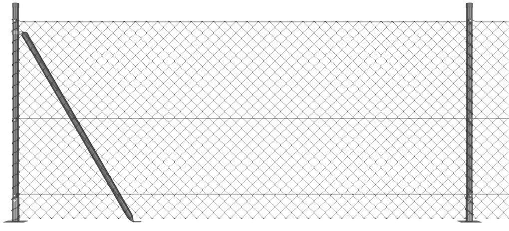 vidaXL Φράχτης από αλυσίδα Σετ 2 Γκρι Ατσάλι, PVC 25 x 1 μ Ανθεκτικός
