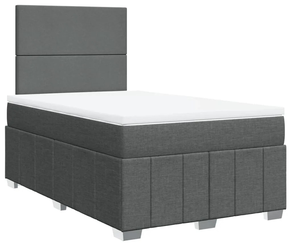 ΚΡΕΒΑΤΙ BOXSPRING ΜΕ ΣΤΡΩΜΑ ΣΚΟΥΡΟ ΓΚΡΙ 120X200 ΕΚ. ΥΦΑΣΜΑΤΙΝΟ 3293929