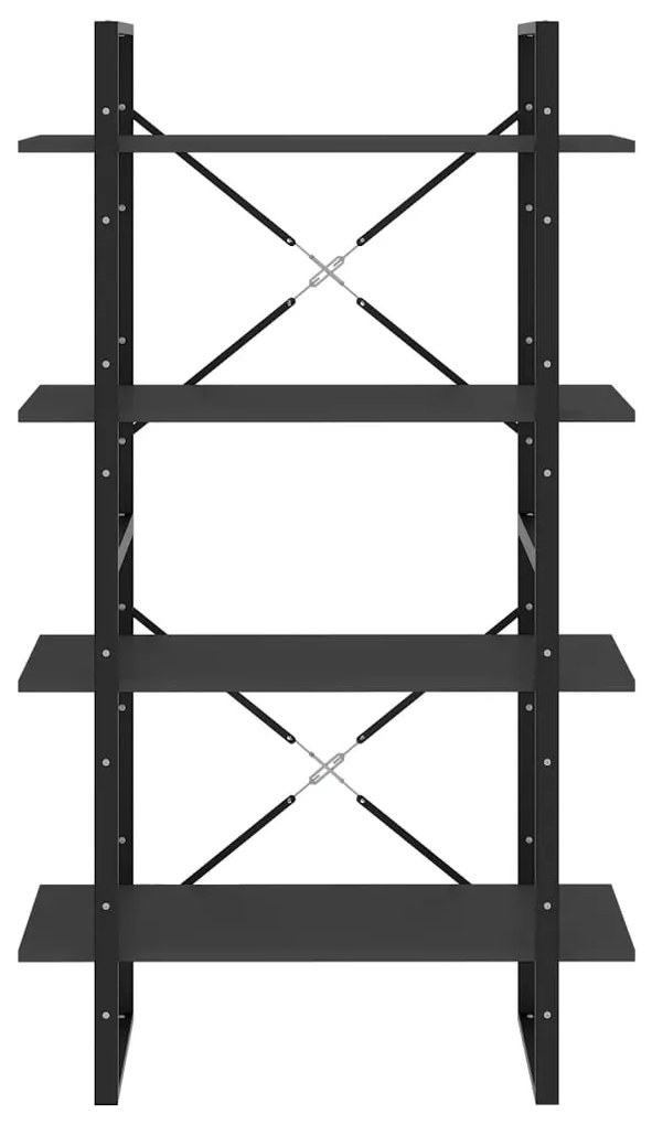 Βιβλιοθήκη με 4 Ράφια Γκρι 80 x 30 x 140 εκ. από Επεξ. Ξύλο - Γκρι