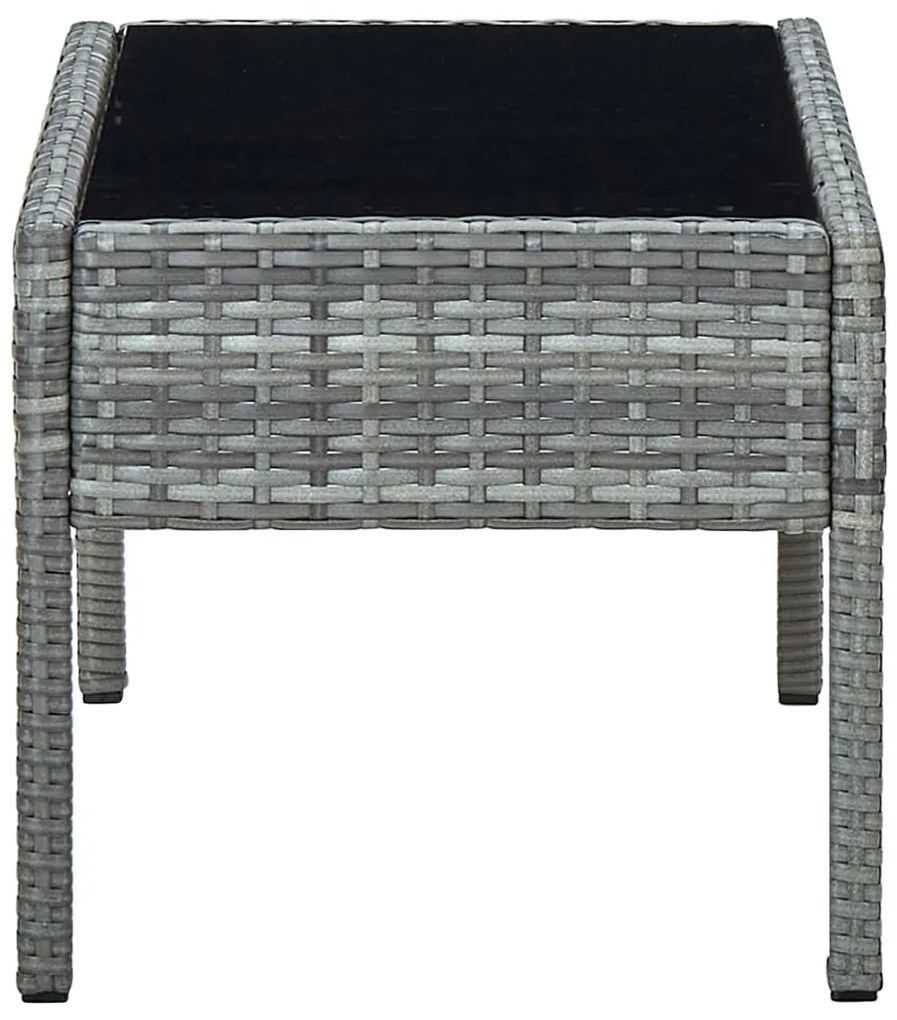 vidaXL Τραπέζι Κήπου Γκρι 75 x 40 x 37 εκ. από Συνθετικό Ρατάν