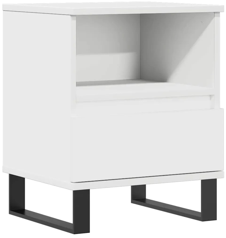 vidaXL Κομοδίνο Λευκό 40 x 35 x 50 εκ. από Επεξεργασμένο Ξύλο