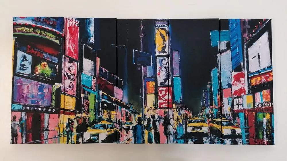 Εικόνα 5 μερών πολύχρωμη Νέα Υόρκη - 100x50