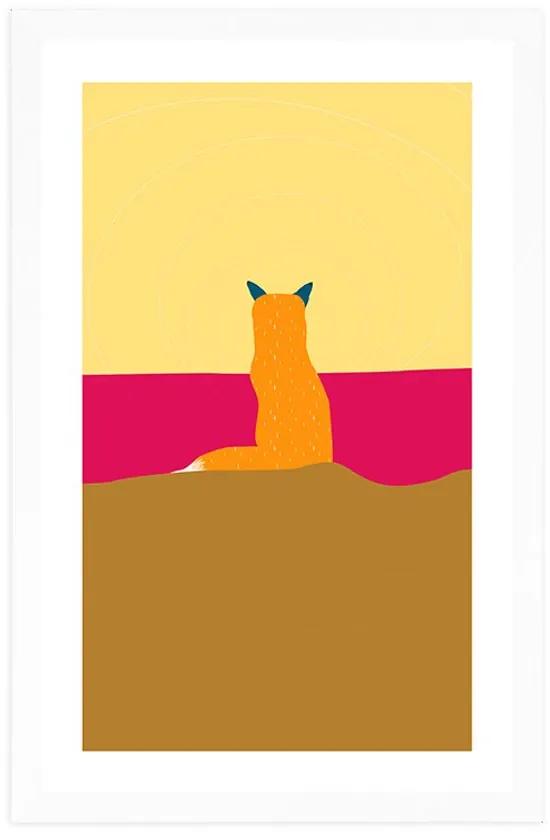 Αφίσα με παρπαστού Παράξενη αλεπού - 20x30 white