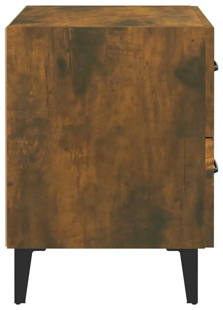 vidaXL Κομοδίνα 2 τεμ. Καπνιστή Δρυς 40 x 35 x 47,5 εκ.