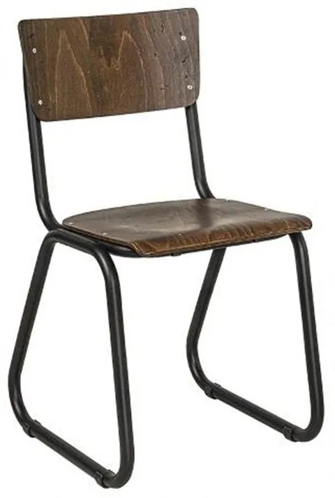 Καρέκλα School/Sled 02-00-1194 50x46x82cm Dark Walnut-Black