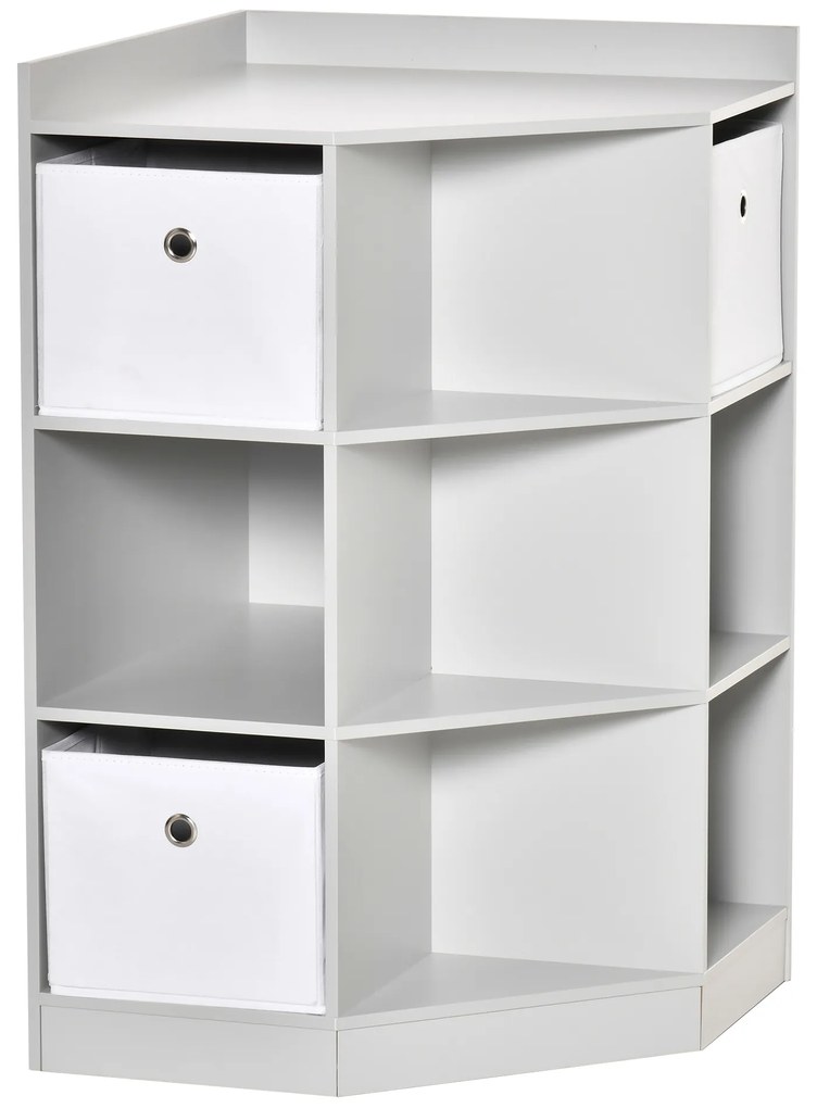 HOMCOM Ράφι αποθήκευσης για παιδιά, 3 συρτάρια από μη υφαντό ύφασμα, MDF, ασφαλές από ανατροπή, Γκρι