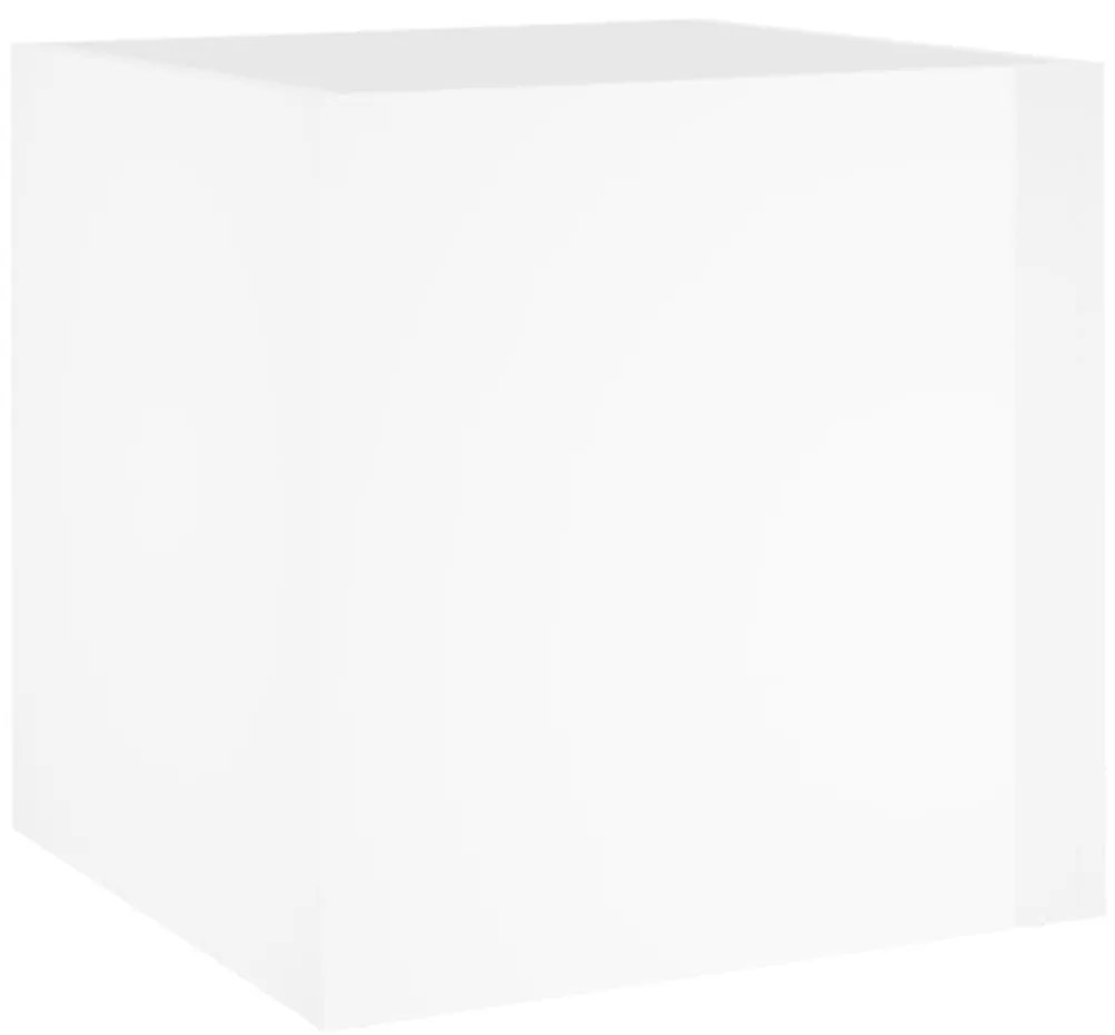 Ζαρντινιέρα Γυαλιστερή Λευκή 40x40x40 εκ. Επεξεργασμένο Ξύλο - Λευκό