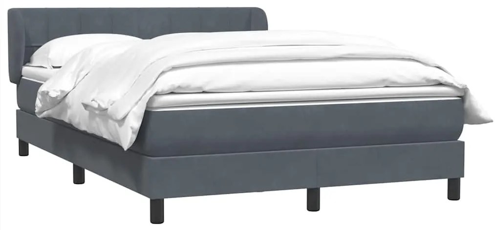 vidaXL Κρεβάτι Boxspring με Στρώμα Σκούρο Γκρι 160x210 εκ. Βελούδινο