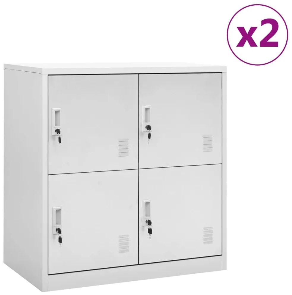 vidaXL Φοριαμοί 2 τεμ. Ανοιχτό Γκρι 90 x 45 x 92,5 εκ. Ατσάλινοι