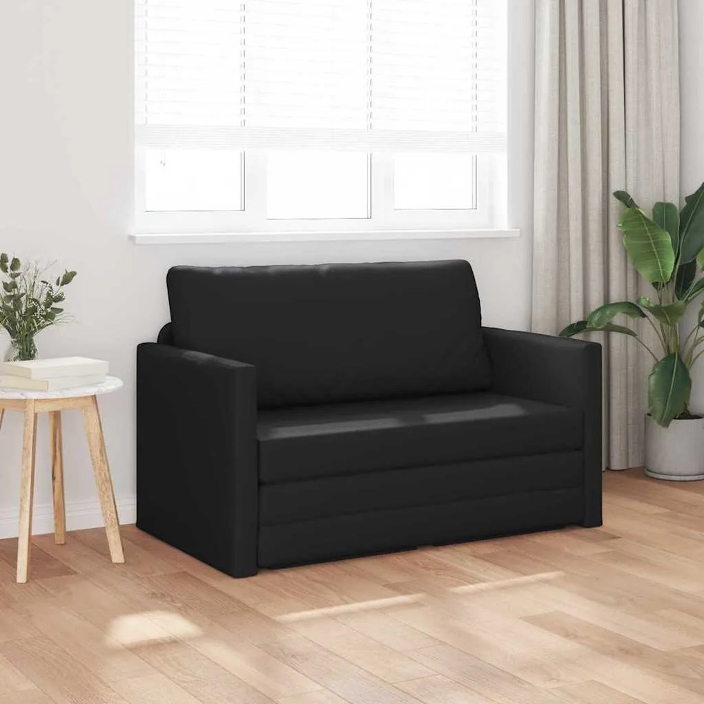vidaXL Κρεβάτι καναπές Μαύρο 124 x 71 x 78 εκ Δερματίνη