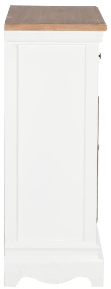 Μπουφές Ψηλός Λευκός 60 x 30 x 80 εκ. από Μασίφ Ξύλο - Λευκό