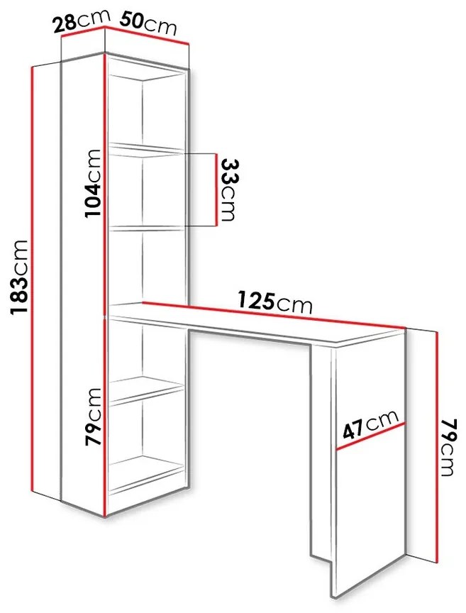 Τραπέζι γραφείου Dover 109, 79x125x50cm, 29 kg | Epipla1.gr