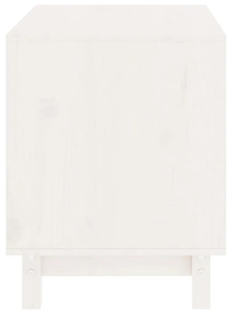 Σπιτάκι Σκύλου Λευκό 60 x 45 x 57 εκ. από Μασίφ Ξύλο Πεύκου - Λευκό
