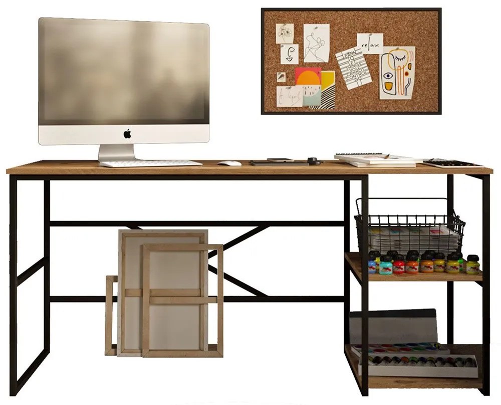 Γραφείο 956LCS1122 160x60x75cm Black-Pine