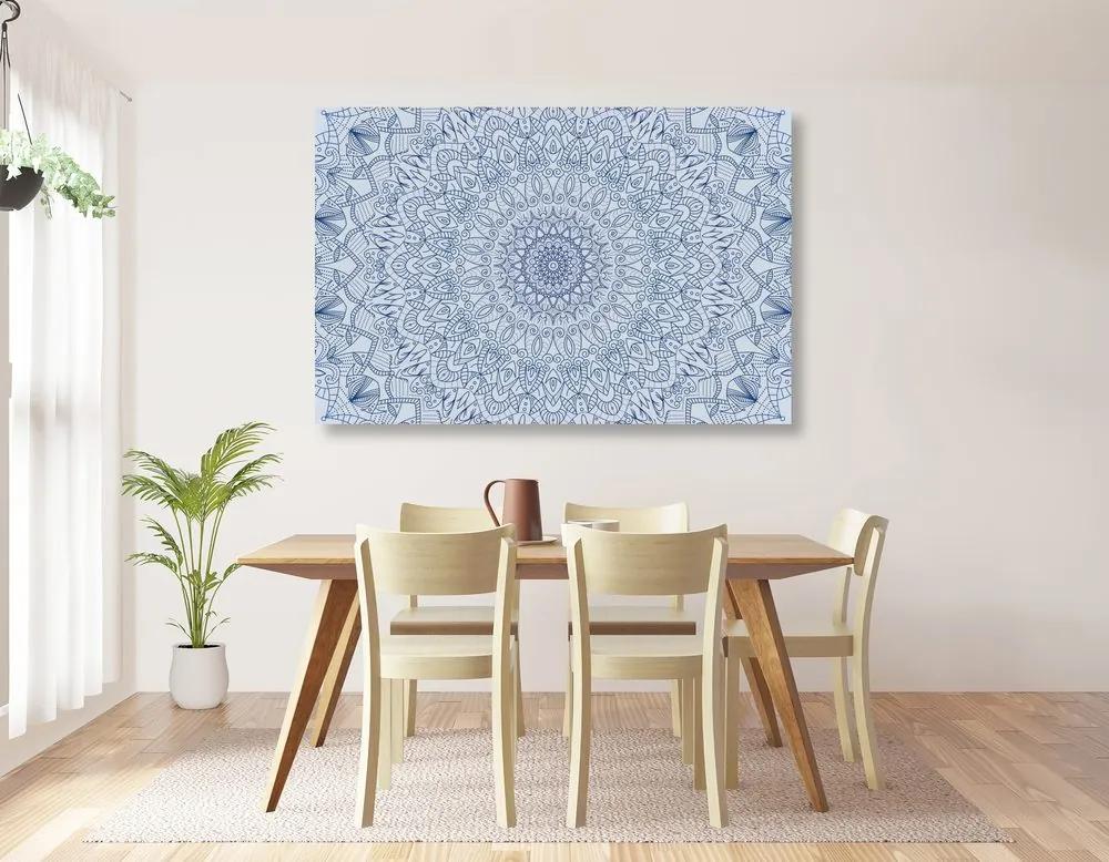 Εικόνα λεπτομερή διακοσμητική Mandala σε μπλε - 60x40