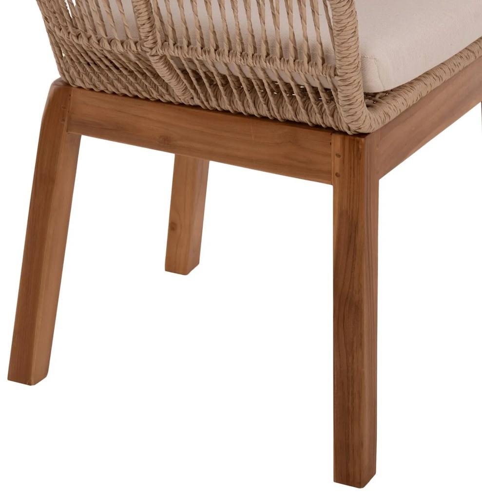 ΠΟΛΥΘΡΟΝΑ AMORA  TEAK ΠΟΔΙΑ ΣΚΕΛΕΤΟΣ ΑΛΟΥΜΙΝΙΟΥ &amp; POLYRATTAN 64x60x87Yεκ.