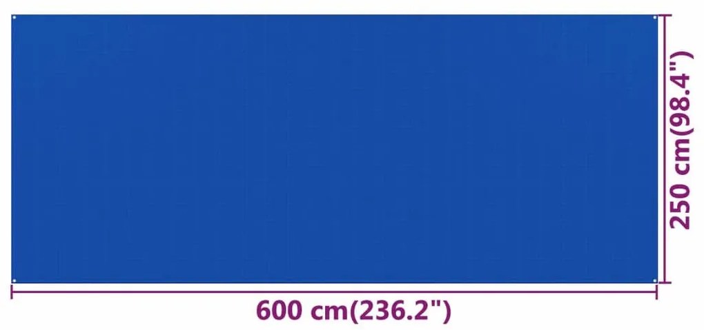 Χαλί Σκηνής Μπλε 250 x 600 εκ. από HDPE
