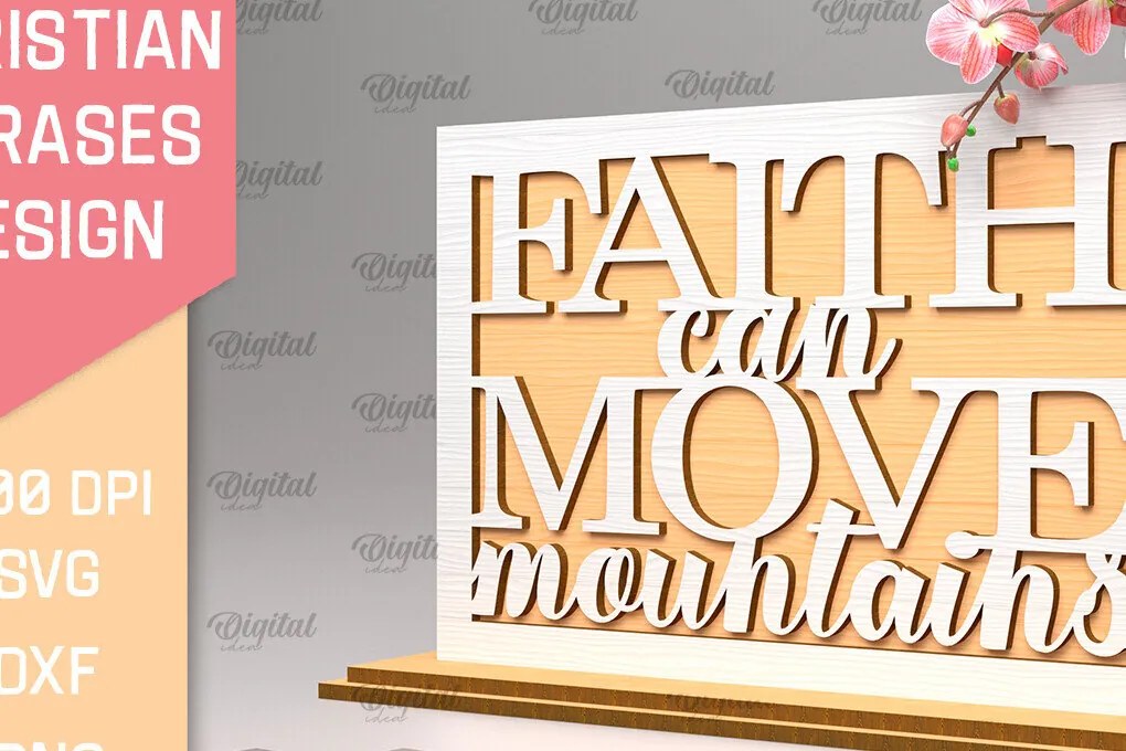 Intra απο ξύλο plywood 3mm-4mm πάχος Χριστιανικές φράσεις . Θρησκευτικό λέιζερ Δίασταση 30x20 cm INTRAFABR-94091527