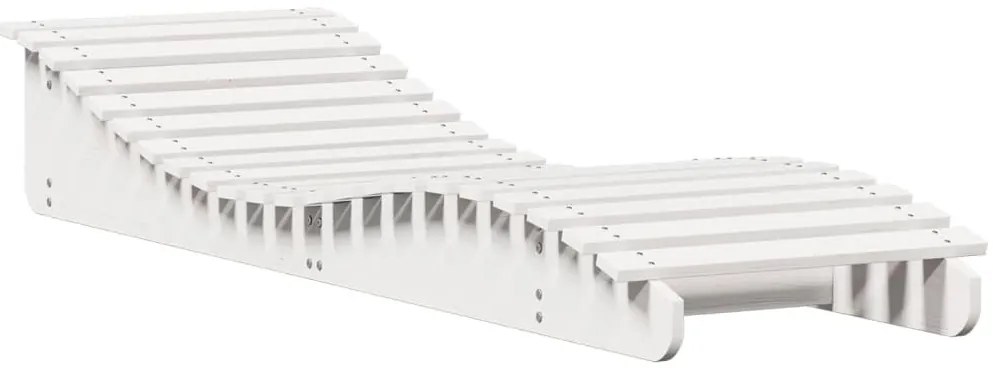 vidaXL Ξαπλώστρα Λευκό 205x60x31,5 εκ. από Μασίφ Ξύλο Πεύκου