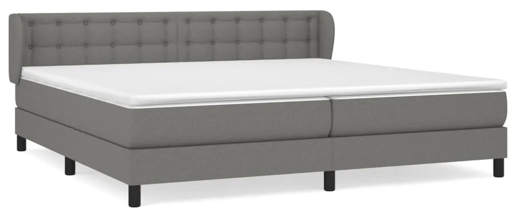 ΚΡΕΒΑΤΙ BOXSPRING ΜΕ ΣΤΡΩΜΑ ΣΚΟΥΡΟ ΓΚΡΙ 200X200 ΕΚ. ΥΦΑΣΜΑΤΙΝΟ 3126590