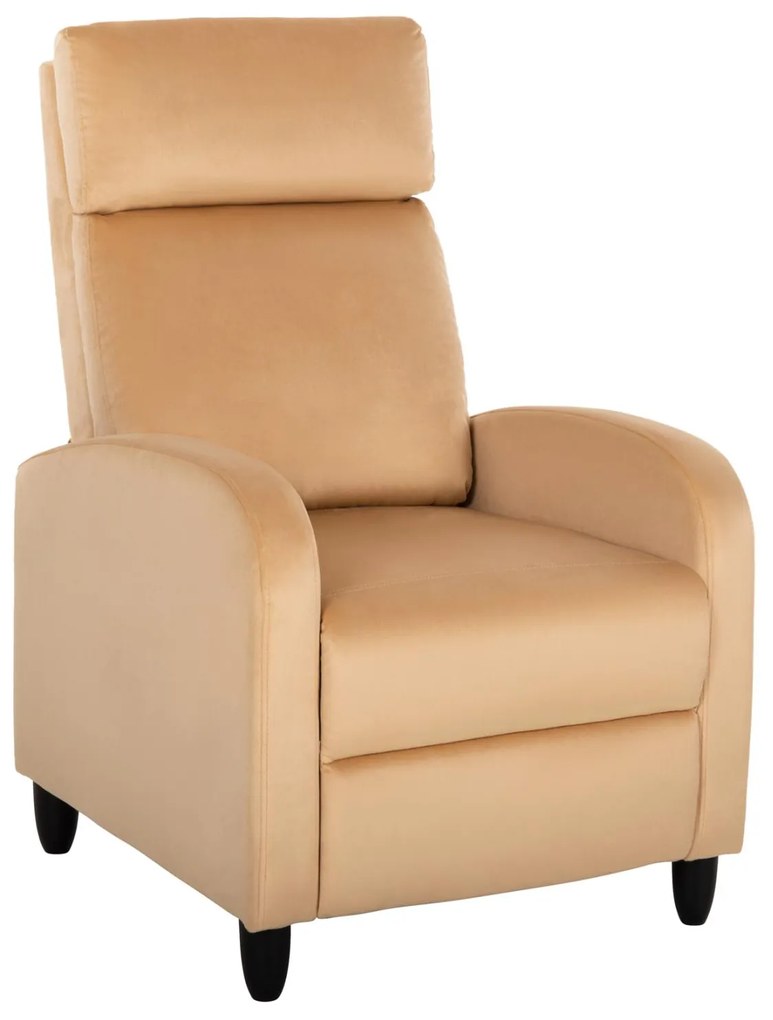 Πολυθρόνα HIBER RELAX C9782.05 Εκρού Βελούδο 67,5x90x104Υ εκ. 67.5x90x104 εκ.