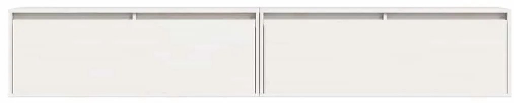 vidaXL Ντουλάπια Τοίχου 2 τεμ. Λευκά 100x30x35 εκ. Μασίφ Ξύλο Πεύκου