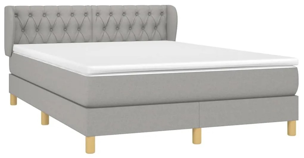 ΚΡΕΒΑΤΙ BOXSPRING ΜΕ ΣΤΡΩΜΑ ΑΝΟΙΧΤΟ ΓΚΡΙ 140X190 ΕΚ. ΥΦΑΣΜΑΤΙΝΟ 3127037