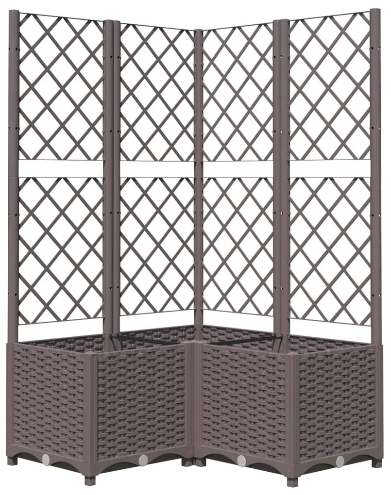 vidaXL Ζαρντινιέρα Κήπου με Καφασωτό Καφέ 80 x 80 x 136 εκ. από PP