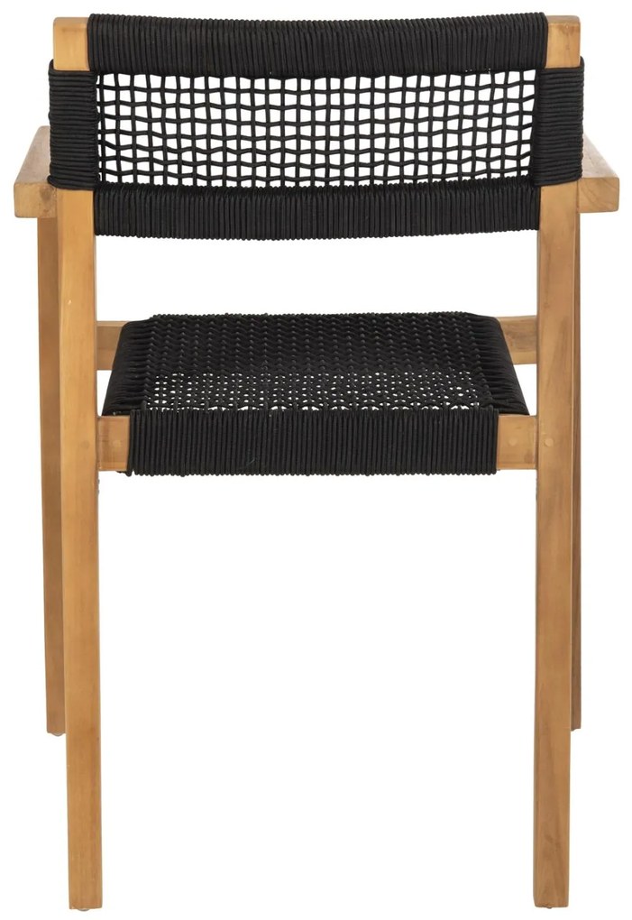 Πολυθρόνα CHARLOTTE Ξύλο Teak Φυσικό και Μαύρο Σχοινί 59x54x83Yεκ. 59x54x83 εκ.