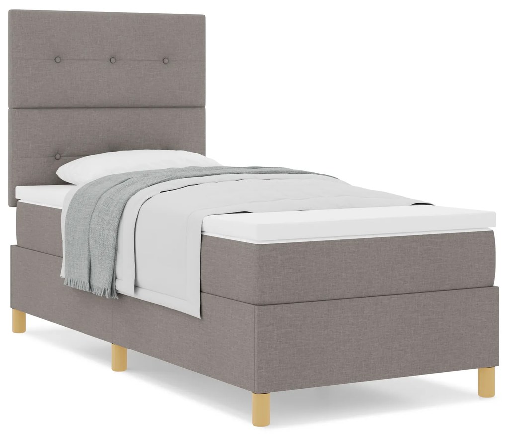vidaXL Κρεβάτι με Στρώμα Ταουπέ 100x200 cm Ύφασμα
