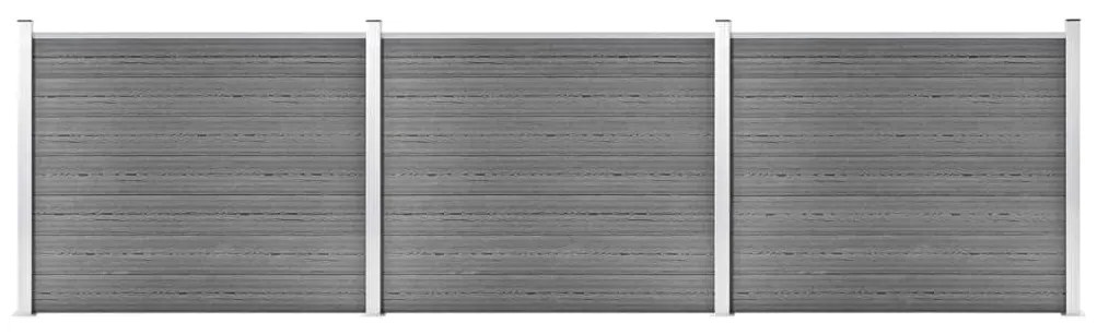 vidaXL Σετ Πάνελ Περίφραξης Γκρι 526 x 146 εκ. από WPC