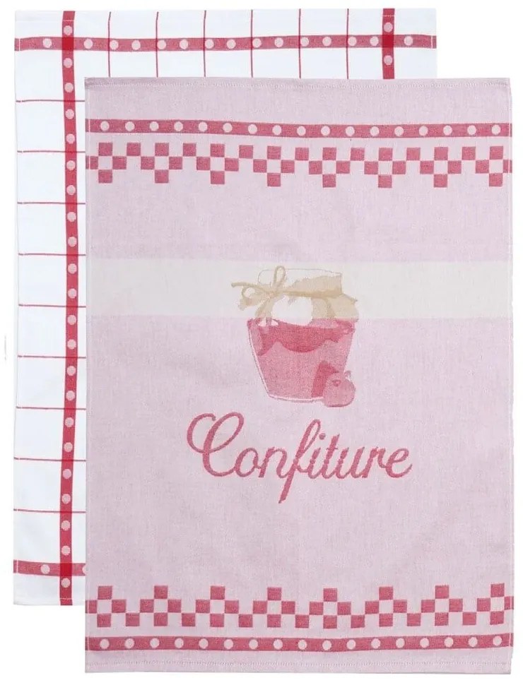 Ποτηρόπανα Ζακάρ 35 Σετ 2τμχ Apple Viopros 50x70cm 100% Cotton